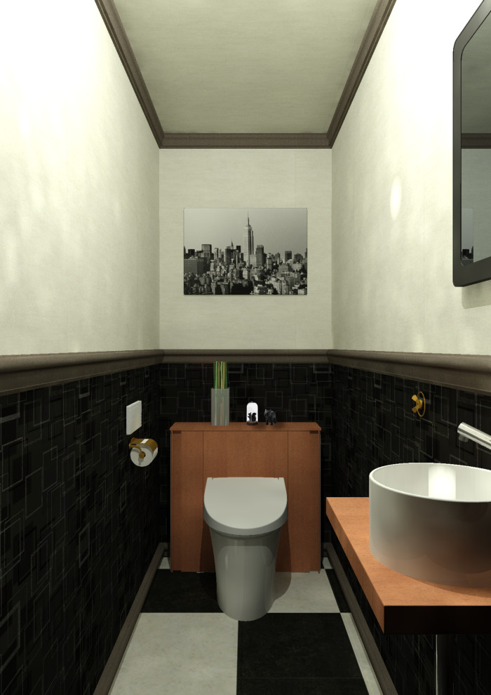 Inspiration for a small modern powder room remodel in Other