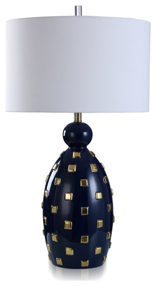 Lexi Table Lamp, Happy Navy and Gold - Contemporary - Table Lamps - by ...