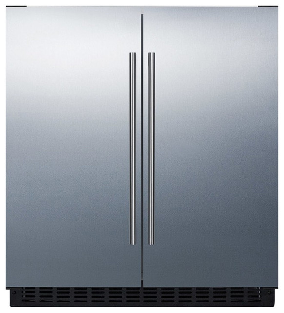 Summit 30" SidebySide Compact Refrigerator and Freezer in Stainless