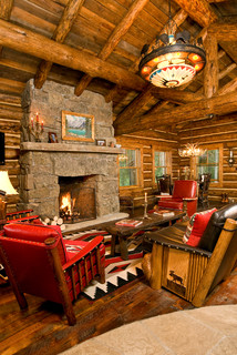 Small Log Cabin Living Room Ideas Photos Houzz