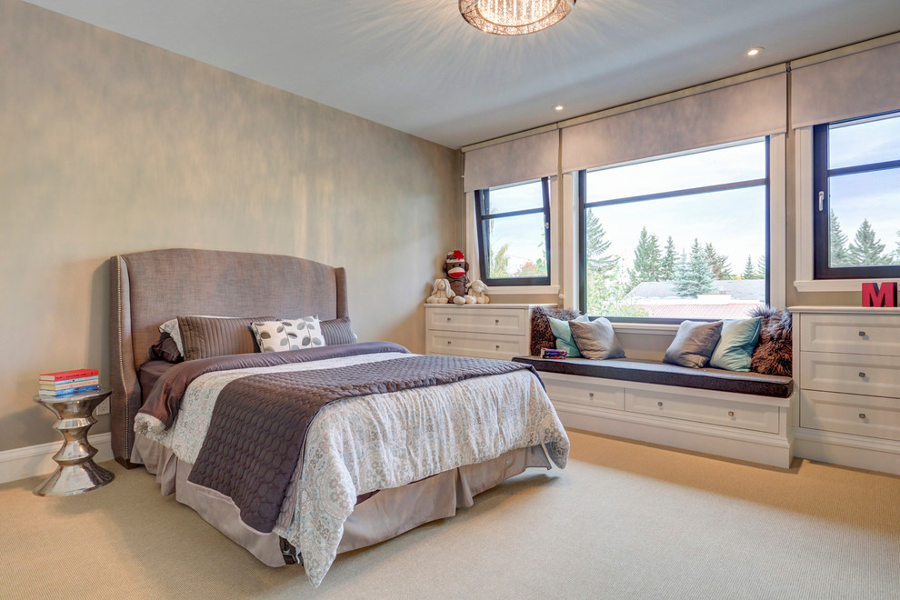 Home design - large transitional home design idea in Calgary