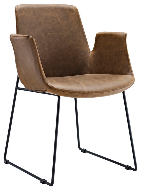 Modern Contemporary Dining Leather Armchair Brown Vinyl Modern Contemporary Dining Leather Armchair Brown Vinyl