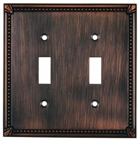 Richelieu BP8633BORB Traditional 2-Toggle Switch Plate - Oil Rubbed Bronze