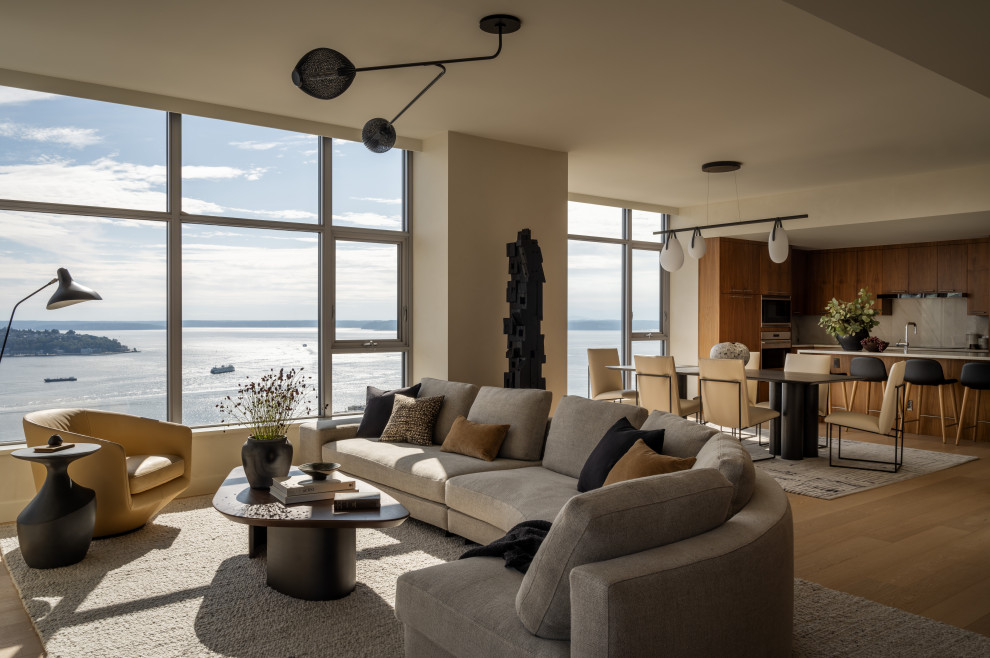 Living room - contemporary living room idea in Seattle