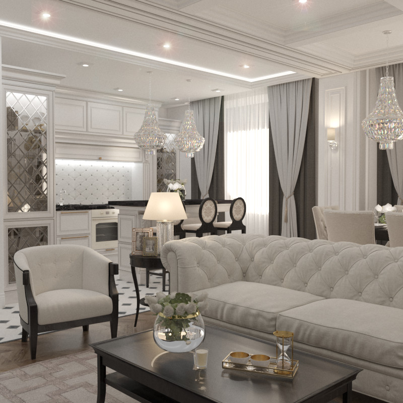 Двухкомнатная квартира в классическом стиле