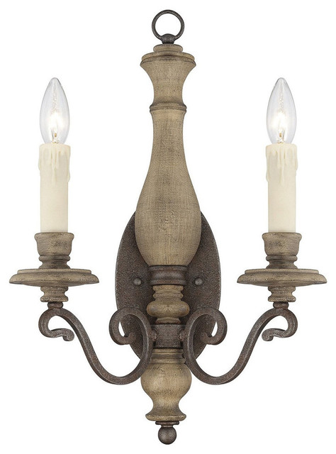 Savoy House Mallory Wall Sconce, Fossil Stone - Farmhouse - Wall Sconces - by Hansen Wholesale