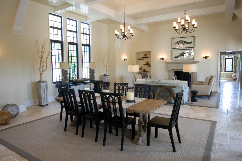 This is an example of a beach style dining room in Charleston.