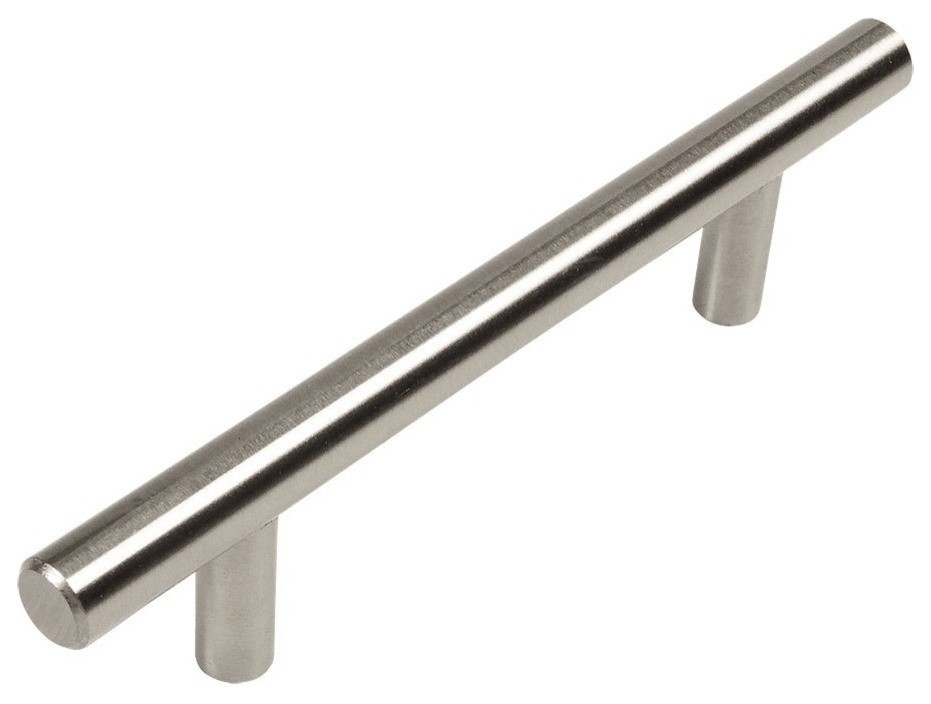 Cosmas European Bar Pull - Solid Metal Handle for Kitchen and Bath, Satin Nickel