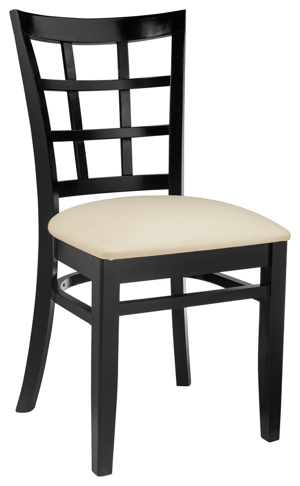 Lattice Chairs, Set of 2, Base: Black, Seat: Ivory