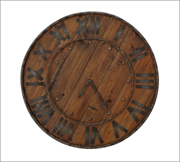 Rustic Wood & Iron Clock