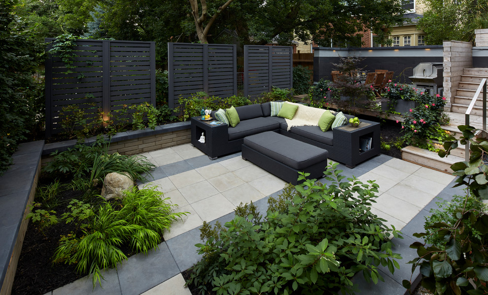 Photo of a modern patio in Toronto with concrete slab and no cover.
