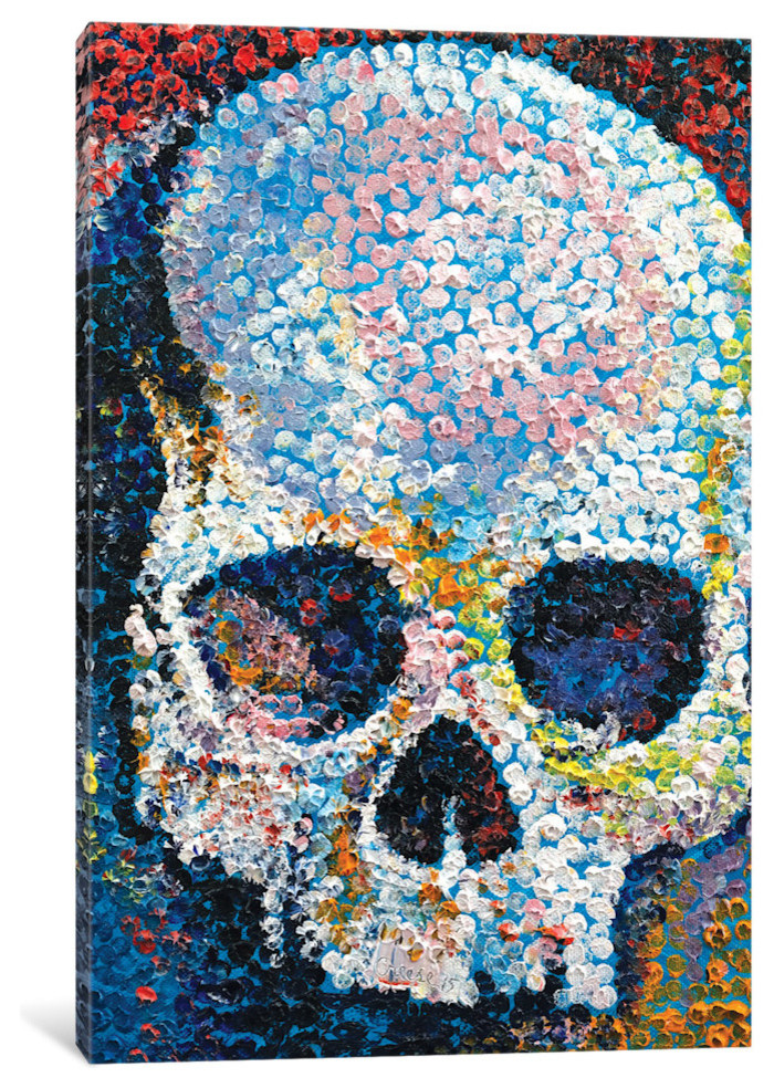 "Pointillism Skull" by Michael Creese, Canvas Print, 26x18"
