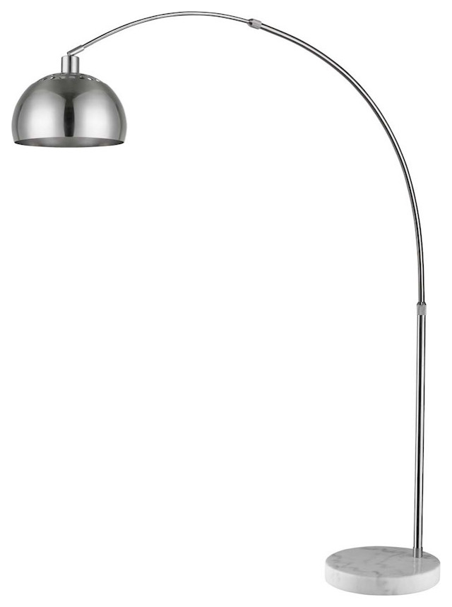 Acclaim Mid 1 Light 84" Arc Floor Lamp, Nickel/Nickel
