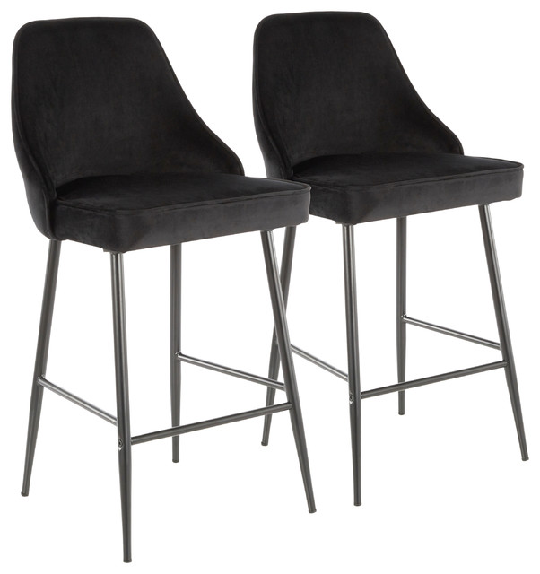 Lumisource Marcel Counter Stool Black Metal Set Of 2 Midcentury Lumisource Marcel Counter Stool Black Metal Set Of 2 Midcentury Bar Stools And By