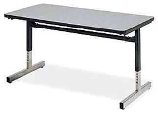 8700 Series 36 in. Computer Table (Medium Oak-Char Black)