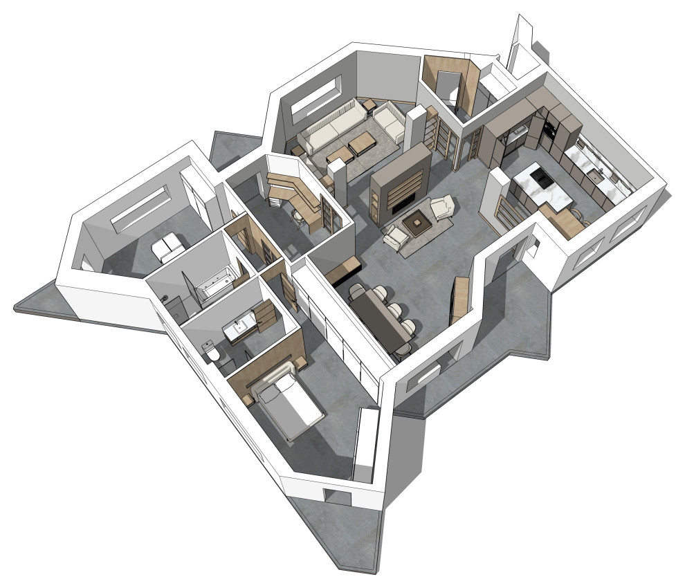 Reforma piso en Messina. Plano 3d