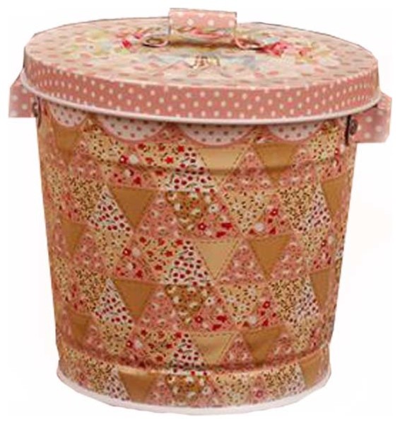 Western Style Small Trash Can Desktop Rubbish Storage Container With Cover