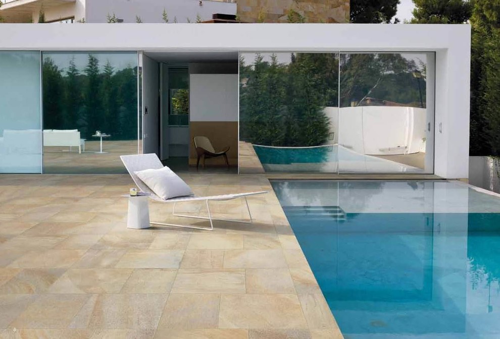 Inspiration for a transitional pool remodel in New York