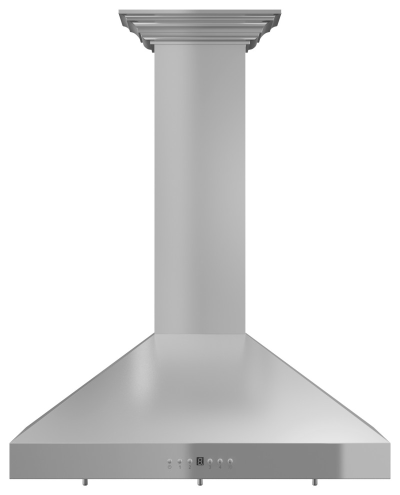 ZLINE 30" Wall Mount Hood, Stainless Steel With Crown Molding KL3CRN30