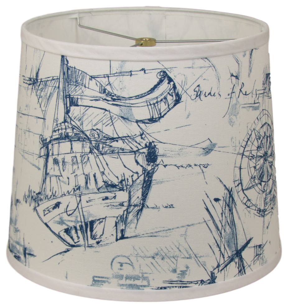 Nautical Lamp Shade, 12" Beach Style Lamp Shades by Albert Estate