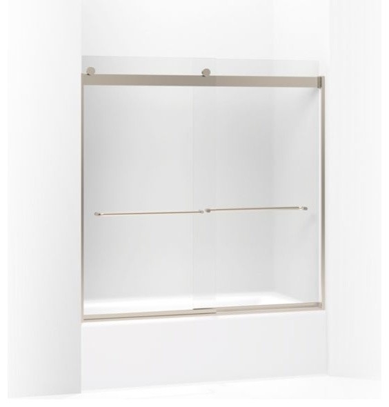 Kohler Levity Sliding Bath Door Frosted Glass Anodized Brushed Bronze