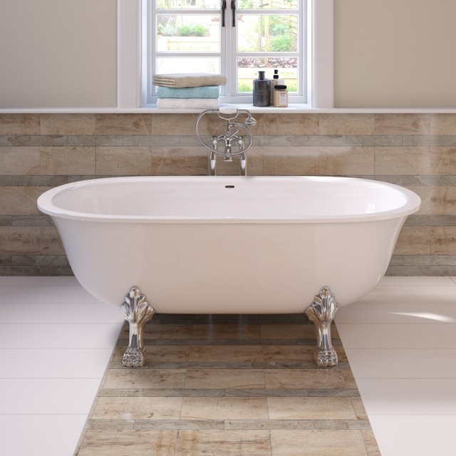 freestanding double ended roll top bath