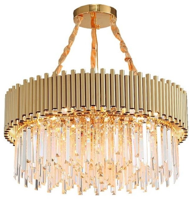 Mor Gold Plated Stainless Steel K9 Crystal Modern Chandelier