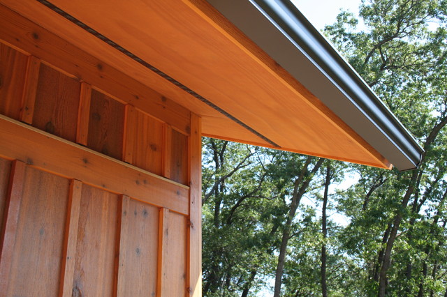 Cedar Board And Batten Siding And Soffit Transitional Exterior