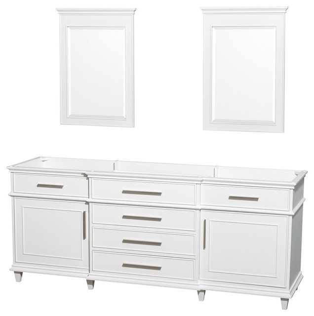 Wyndham Collection 80 Berkeley White Double Vanity No Countertop Wyndham Collection 80 Berkeley White Double Vanity No Countertop Sink