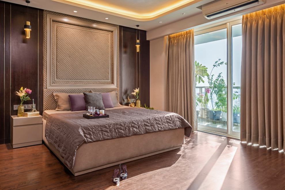 Cette image montre une chambre design.
