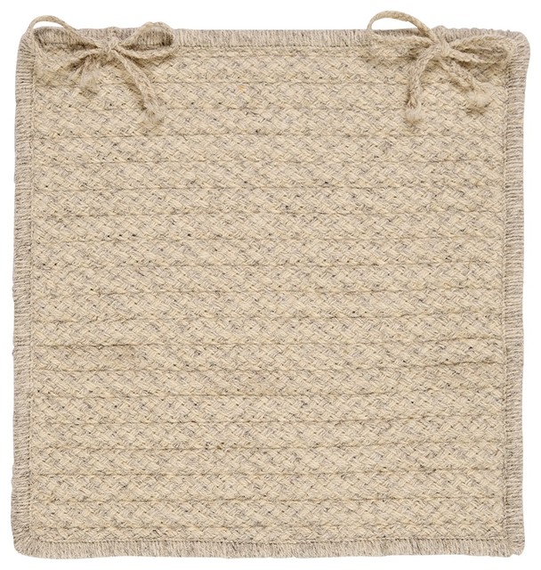 Natural Wool Houndstooth - Cream Chair Pad (set 4)