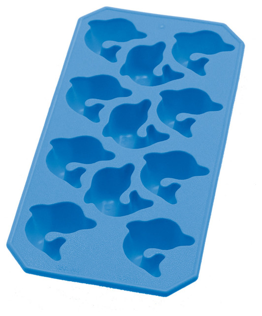 Lekue Turquoise Rubber Dolphin Ice Cube Tray