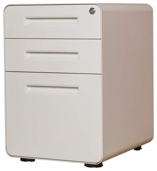 Pemberly Row 3 Drawer Mobile File Cabinet With Anti Tilt In White Contemporary Filing Cabinets By Homesquare