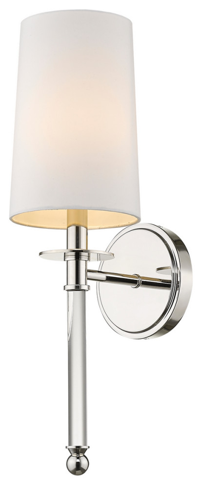 Mila One Light Wall Sconce, Polished Nickel