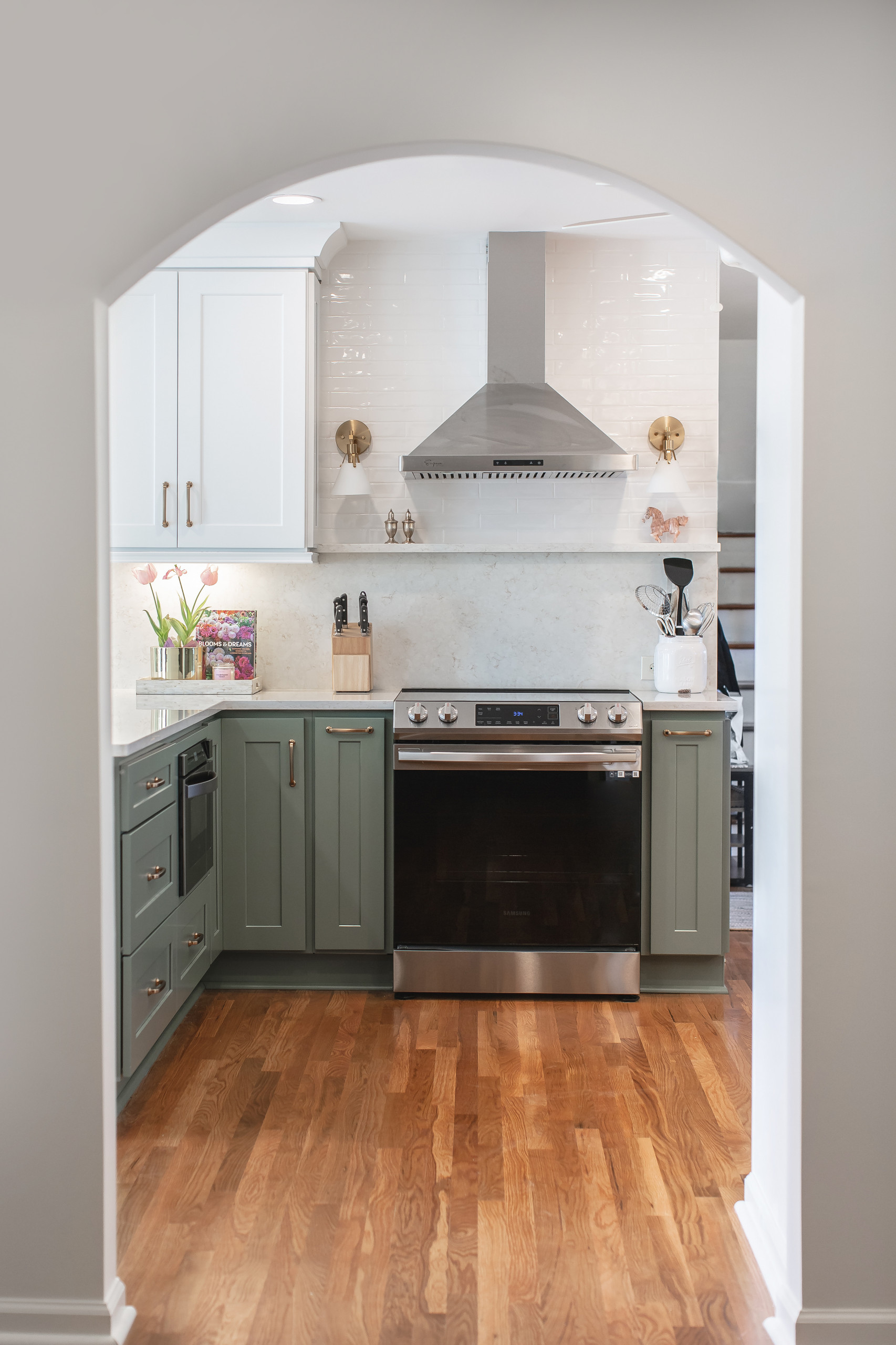 EAST COBB green and white kitchen