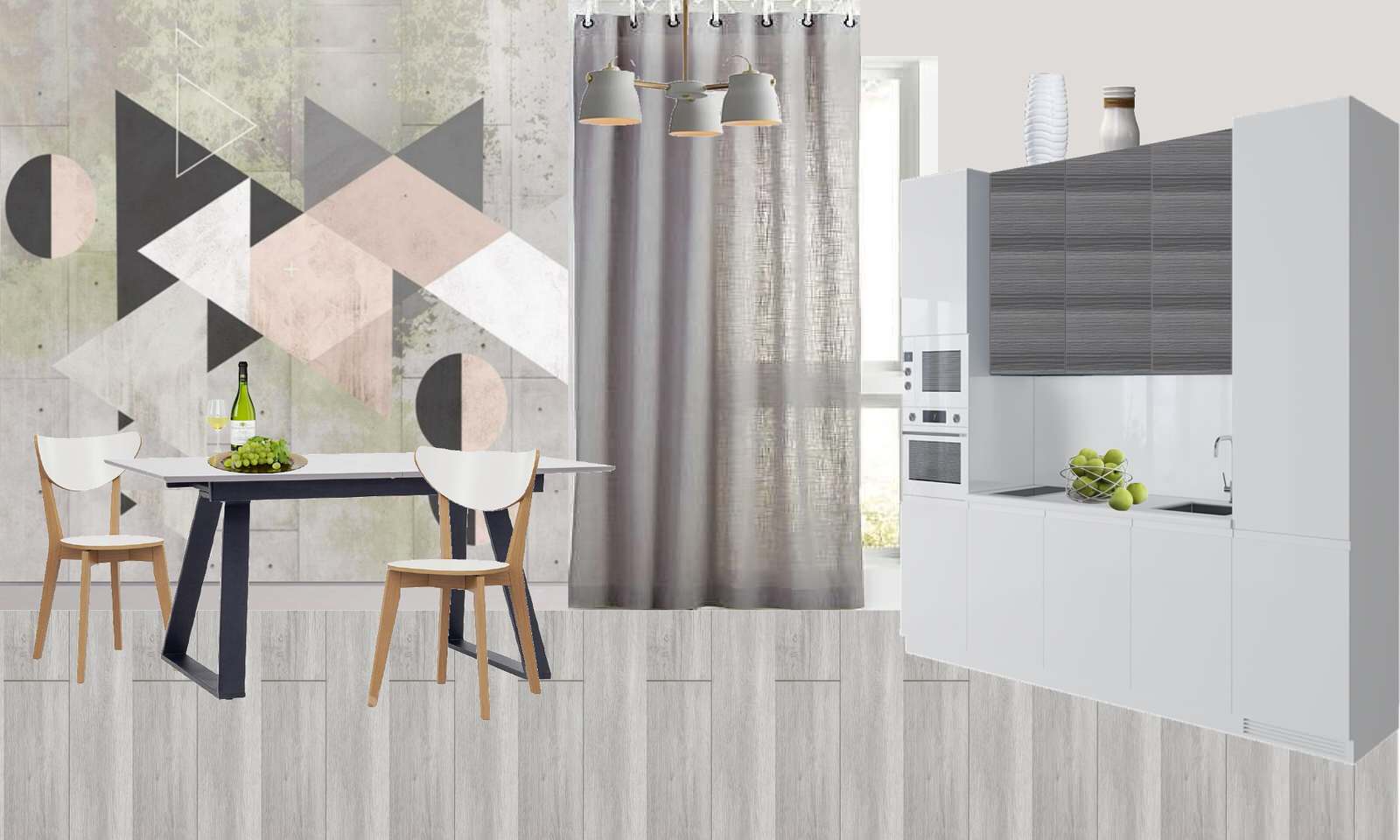 Коллаж художественно-стилевого решения кухни