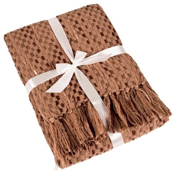 Basket Weave Design Throw Blanket, 50"x60"