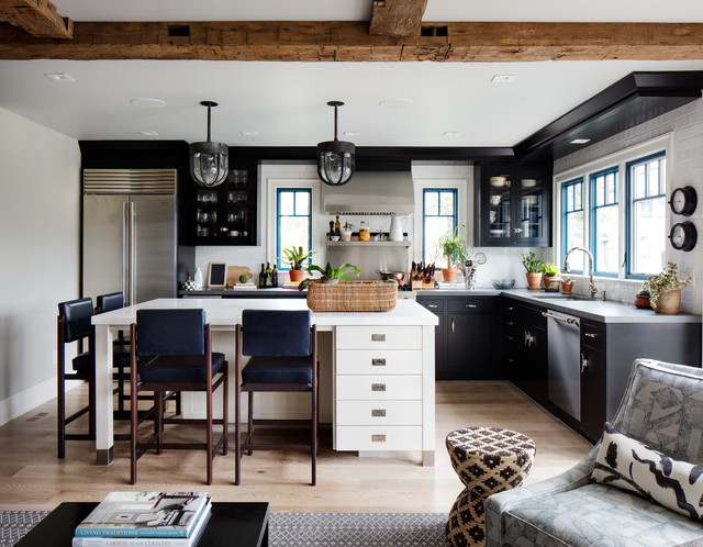 Rowayton Modern Beach House eclettico-cucina