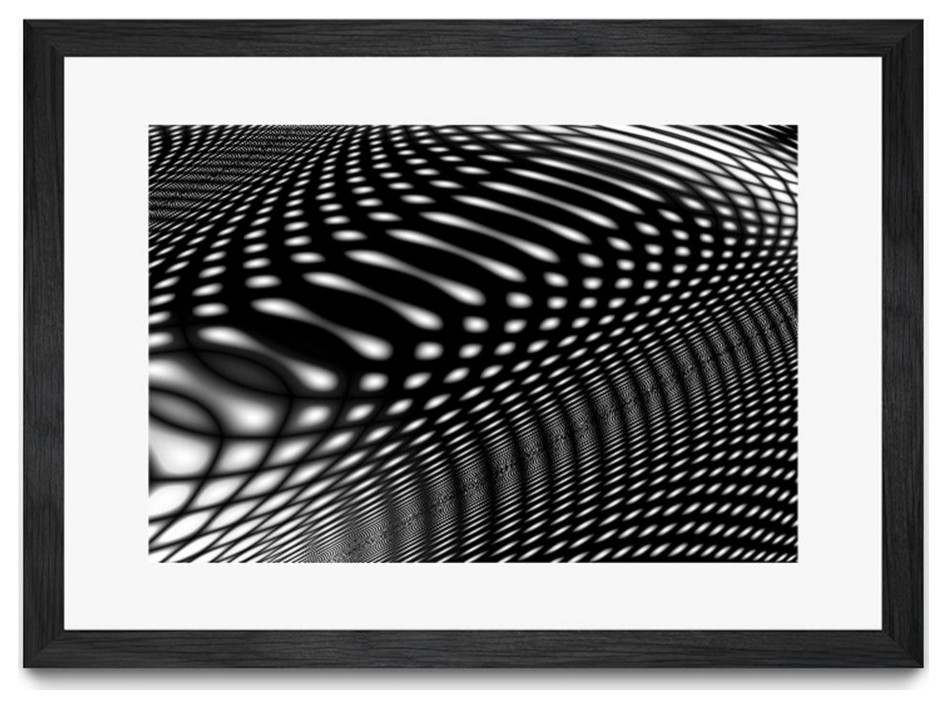 Giant Art 36x24 Interference IV Matted and Framed in White
