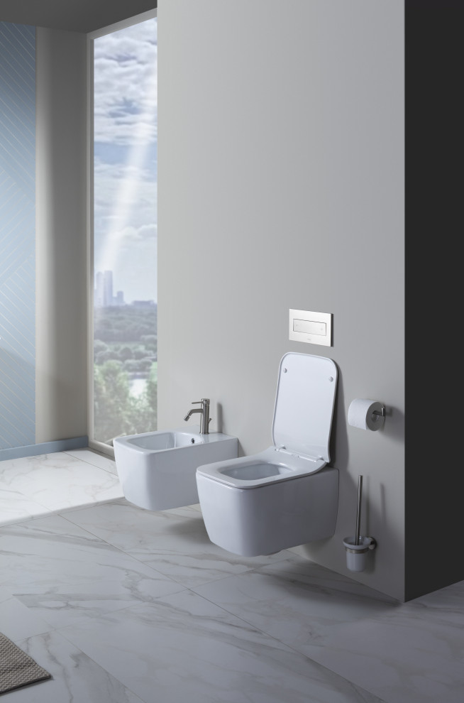 Ванная в бело-голубых тонах