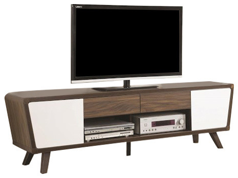 Coaster Alvin 2-Drawer Wood TV Console for TVs up to 72" Brown and White