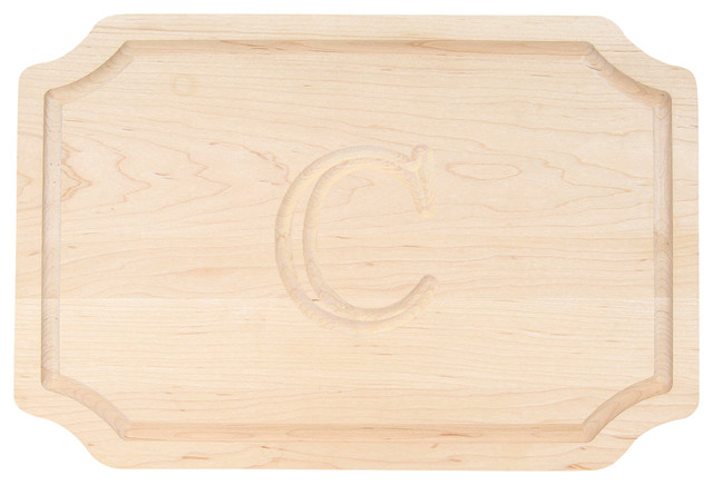 BigWood Boards Scalloped Monogram Maple Cutting Board, C