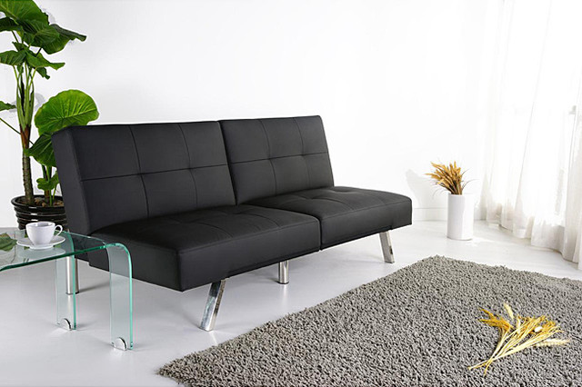 Jacksonville Black Foldable Futon Sofa Bed