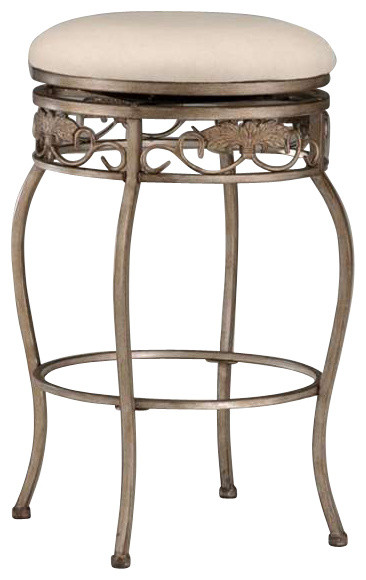 Hillsdale Furniture Bordeaux Backless Swivel Bar Stool, Bronze Pewter