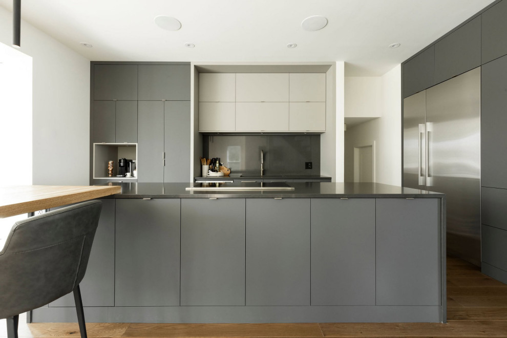 Modern Monochromatic Kitchen Rosemere