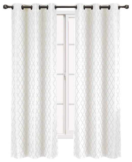 Willow Thermal Blackout Curtains, Set of 2, White, 84"x96"