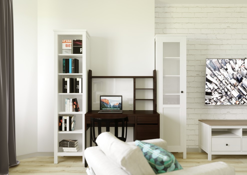 Просторная студия с отдельной спальней в скандинавском стиле