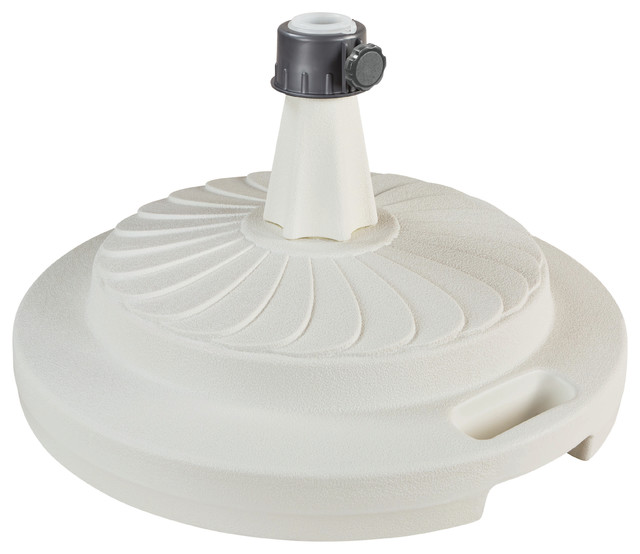 Free Standing Commercial Umbrella Stand, White Contemporary Outdoor