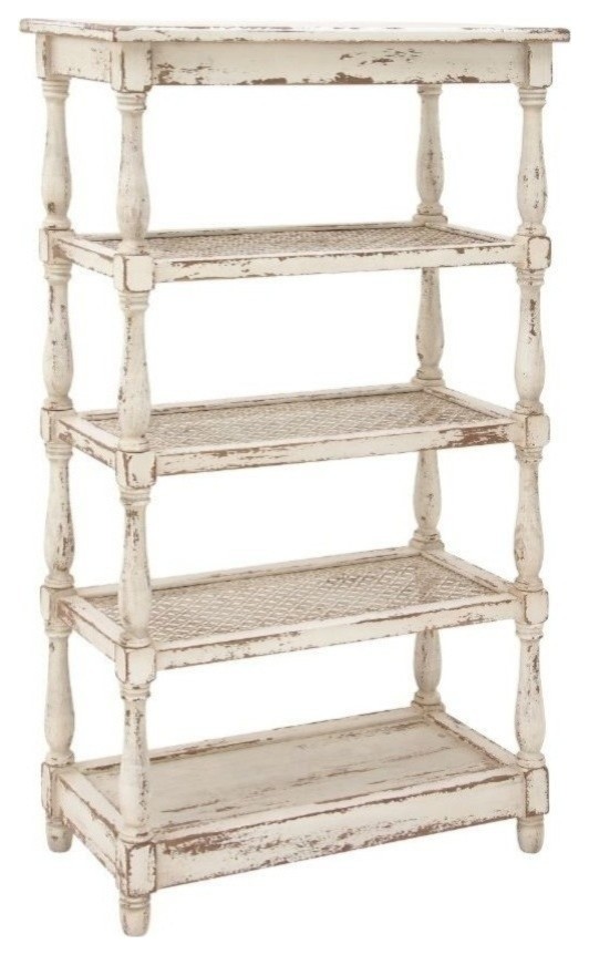 Farmhouse White Wood Shelving Unit 44419 French Country Display And Wall Shelves by Global