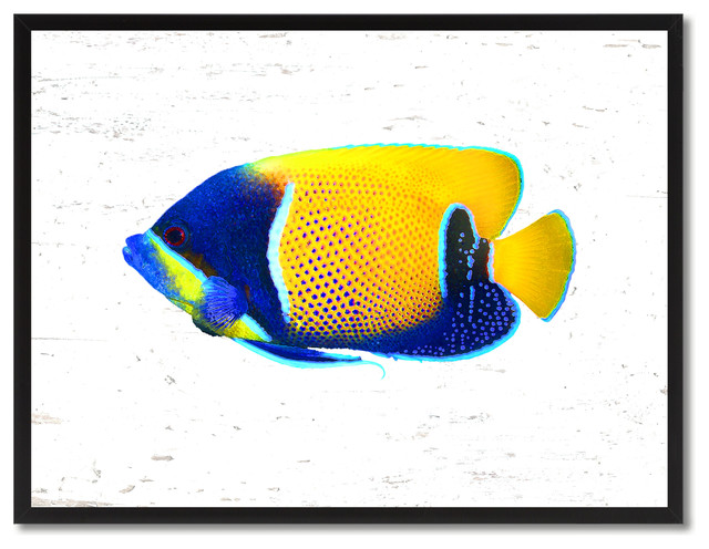 Yellow Tropical Fish Painting, 13"x17"